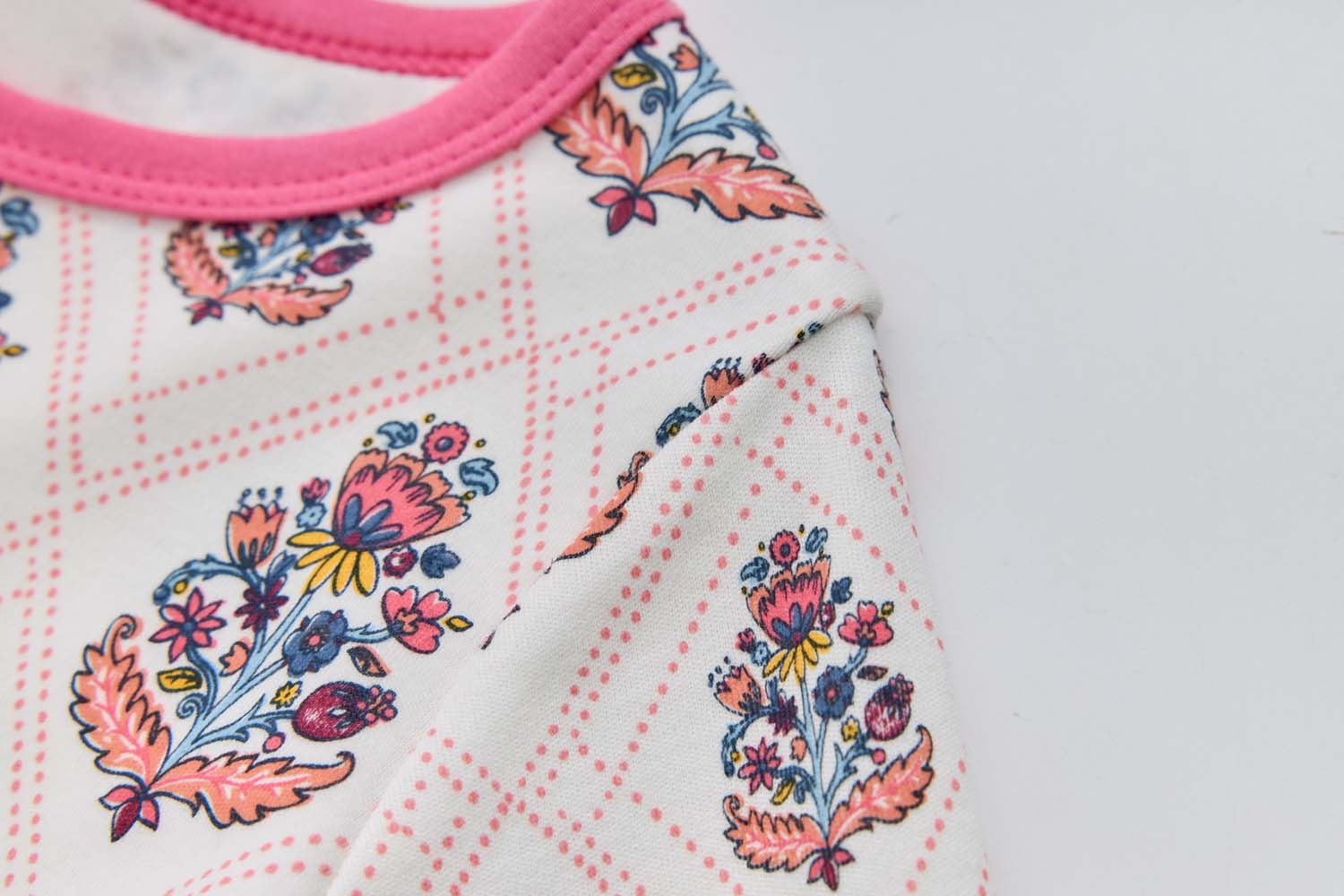 Baby Kids Pajamas Pink Flower Top n Pants Set - Little Kooma