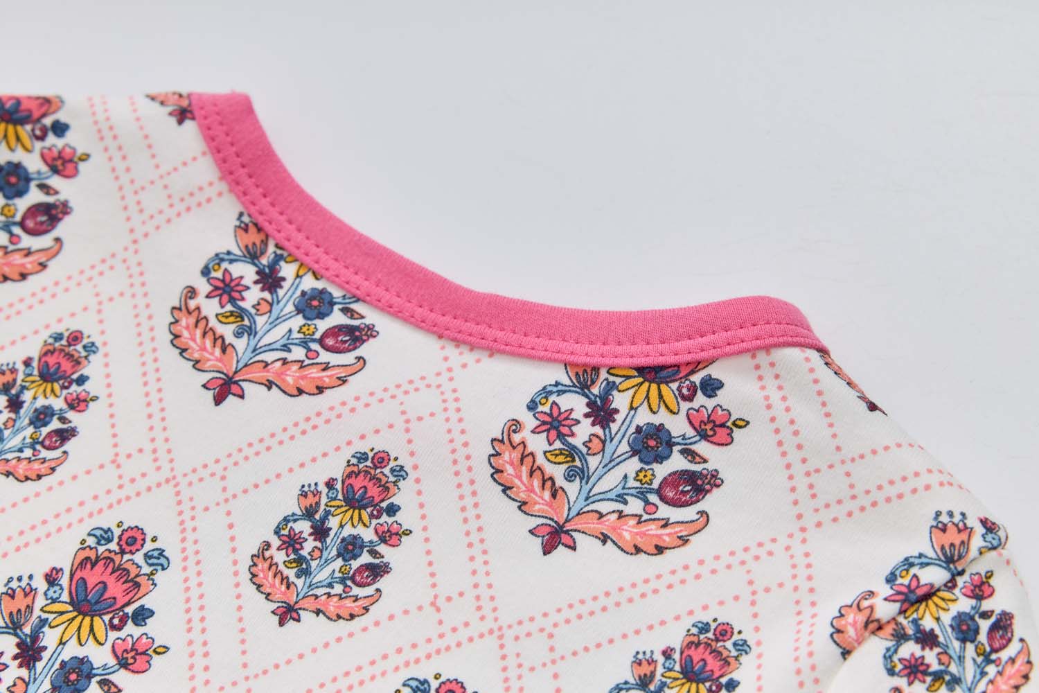 Baby Kids Pajamas Pink Flower Top n Pants Set - Little Kooma