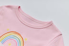 Baby Kids Pajamas Pink Rainbow Top n Pants Set - Little Kooma