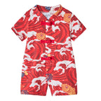 Ready Stock CNY Carp Dragon Leap Baby Boy Cheongsam Romper Singapore Outfit