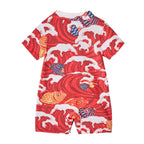Ready Stock CNY Carp Dragon Leap Baby Boy Cheongsam Romper Singapore Outfit