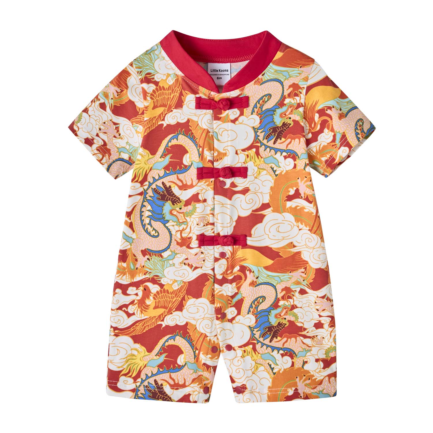 Ready Stock CNY Dragon Phoenix Baby Boy Cheongsam Romper Singapore Souvenir Gift