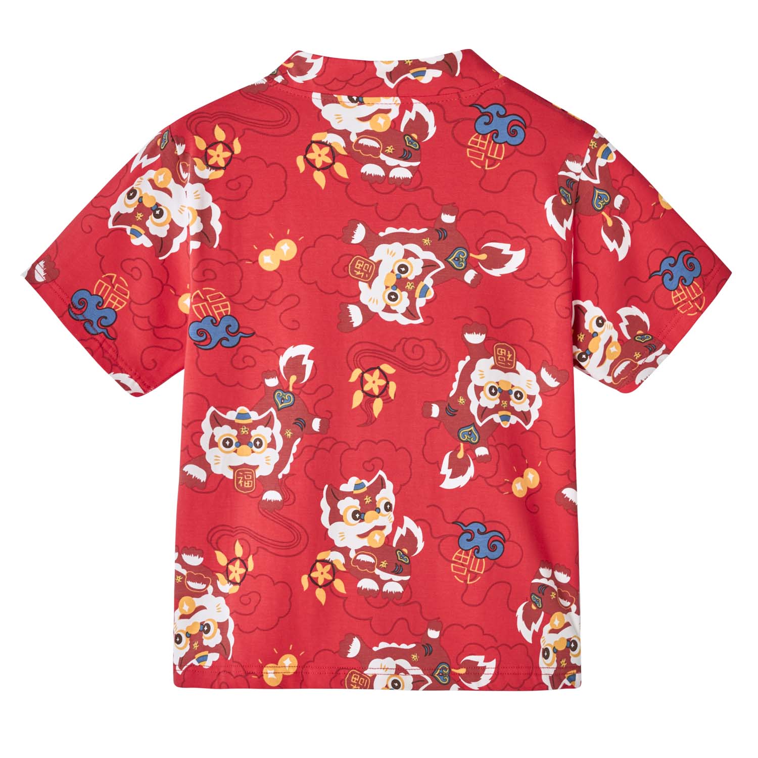 Ready Stock CNY Red Lion Dance Cheongsam Top & Shorts Set Baby Kids Boys Chinese New Year