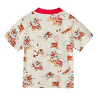 Ready Stock Singapore CNY White Lion Dance Cheongsam Outfit Set for Baby Kids Boys Top & Shorts