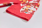 Ready Stock CNY Red Lion Dance Baby Boy Cheongsam Romper Singapore Outfit