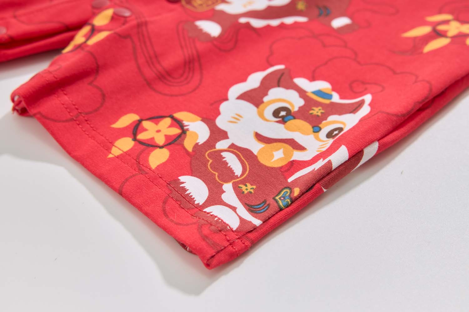 Ready Stock CNY Red Lion Dance Baby Boy Cheongsam Romper Singapore Outfit