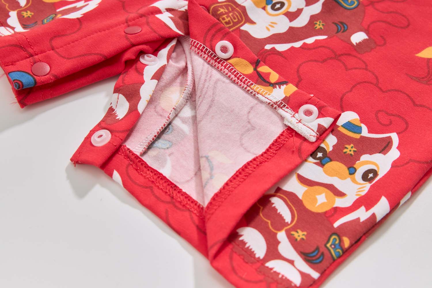 Ready Stock CNY Red Lion Dance Baby Boy Cheongsam Romper Singapore Outfit