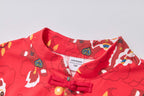 Ready Stock CNY Red Lion Dance Cheongsam Top & Shorts Set Baby Kids Boys Chinese New Year
