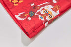Ready Stock CNY Red Lion Dance Cheongsam Top & Shorts Set Baby Kids Boys Chinese New Year