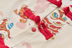 Ready Stock Singapore CNY White Lion Dance Cheongsam Outfit Set for Baby Kids Boys Top & Shorts