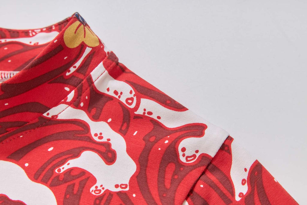 Ready Stock CNY Carp Dragon Leap Boys Cheongsam Top & Shorts Baby Kids Chinese New Year Outfit