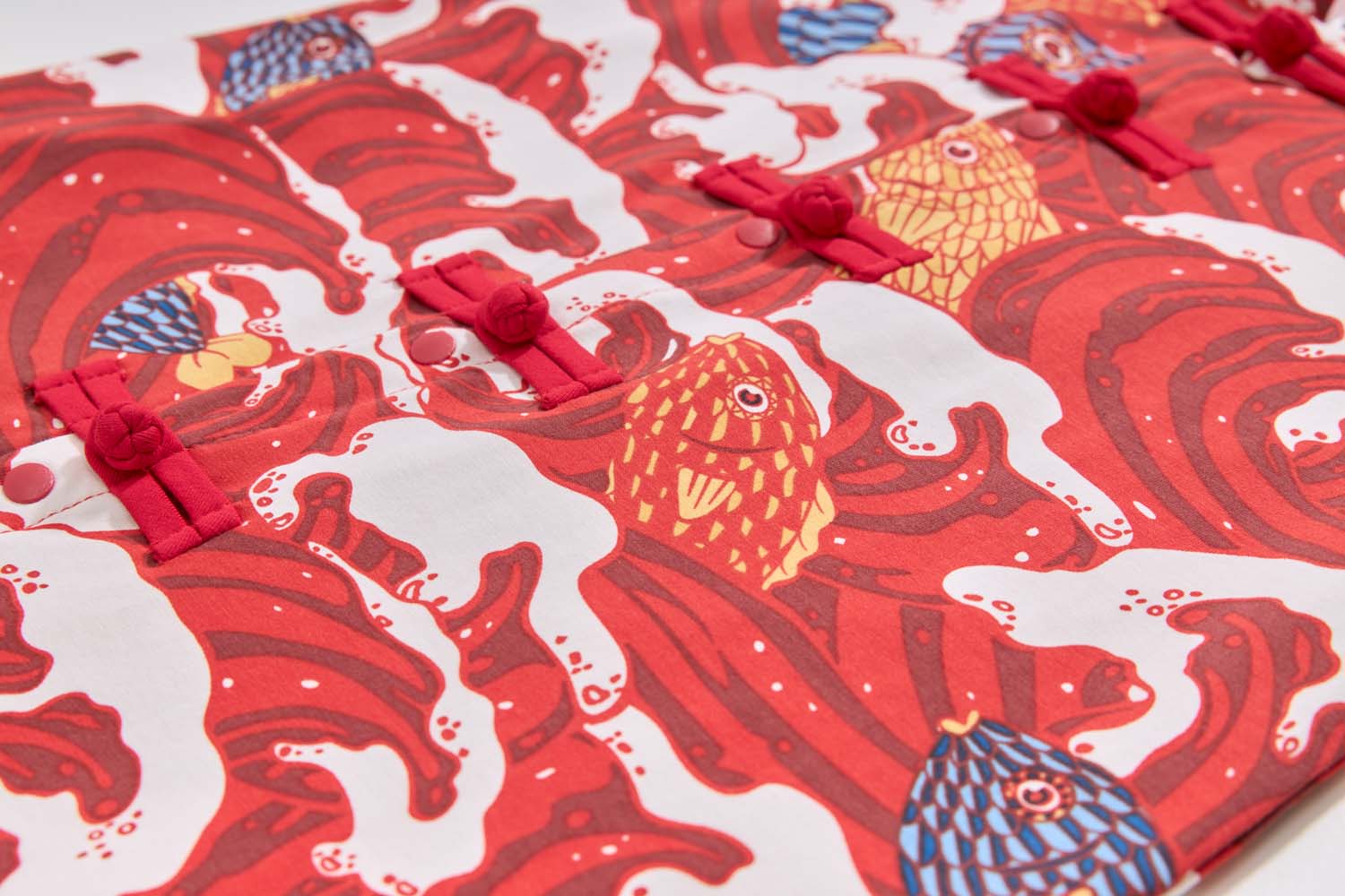 Ready Stock CNY Carp Dragon Leap Boys Cheongsam Top & Shorts Baby Kids Chinese New Year Outfit