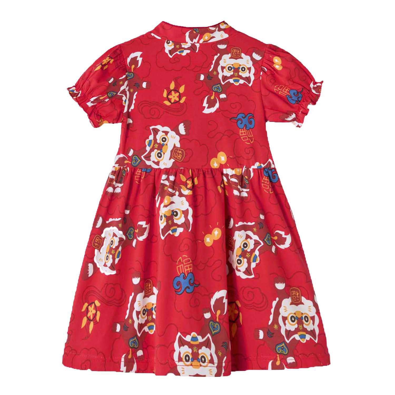 Ready Stock Festive Red Lion Dance Girl Cheongsam Dress Baby Kids CNY Outfit Singapore