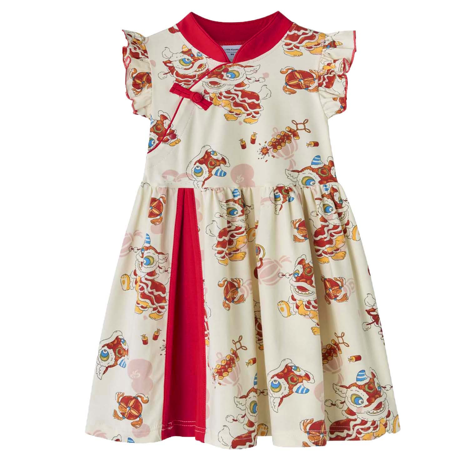 Ready Stock White Lion Dance Girl Cheongsam Dress CNY Outfit Baby Kids Singapore