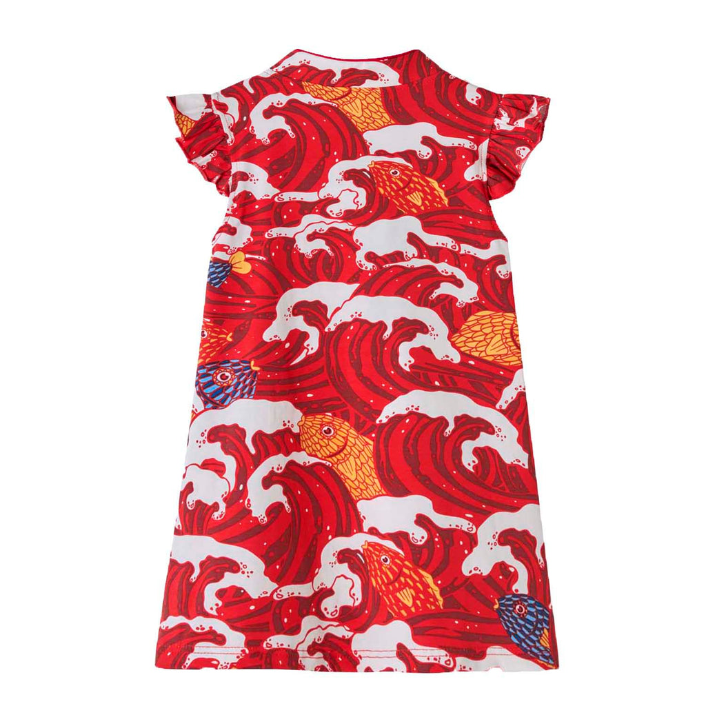 Ready Stock Carp Dragon Leap Girl Cheongsam Dress Baby Kids CNY Chinese New Year Outfit
