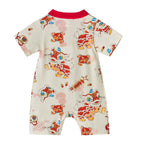 Ready Stock CNY White Lion Dance Baby Boy Cheongsam Romper Singapore Outfit