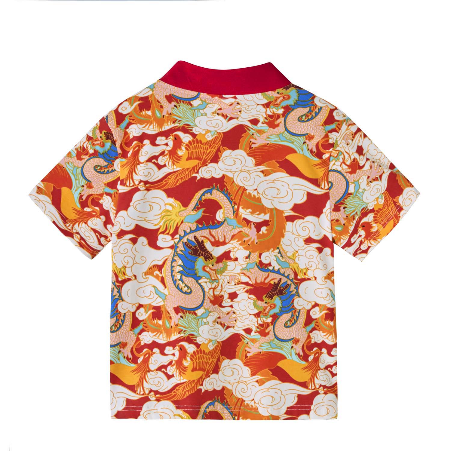 Ready Stock CNY Dragon Phoenix Boys Cheongsam Top & Shorts Set Baby Kids Chinese New Year