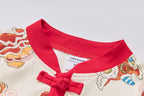 Ready Stock CNY White Lion Dance Baby Boy Cheongsam Romper Singapore Outfit