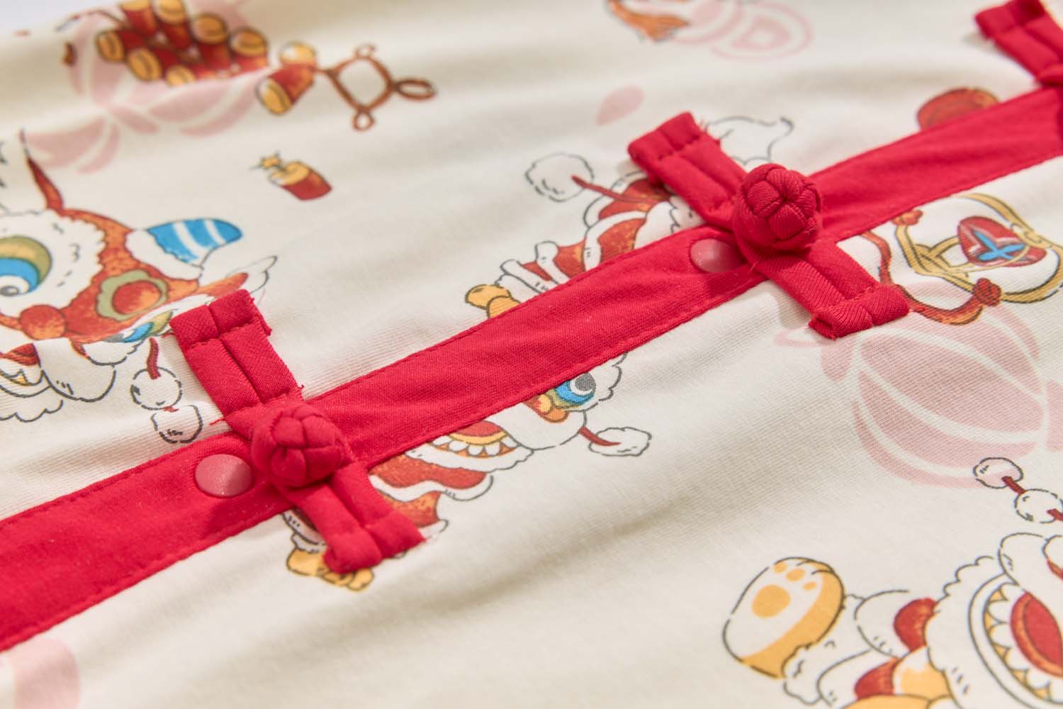 Ready Stock CNY White Lion Dance Baby Boy Cheongsam Romper Singapore Outfit