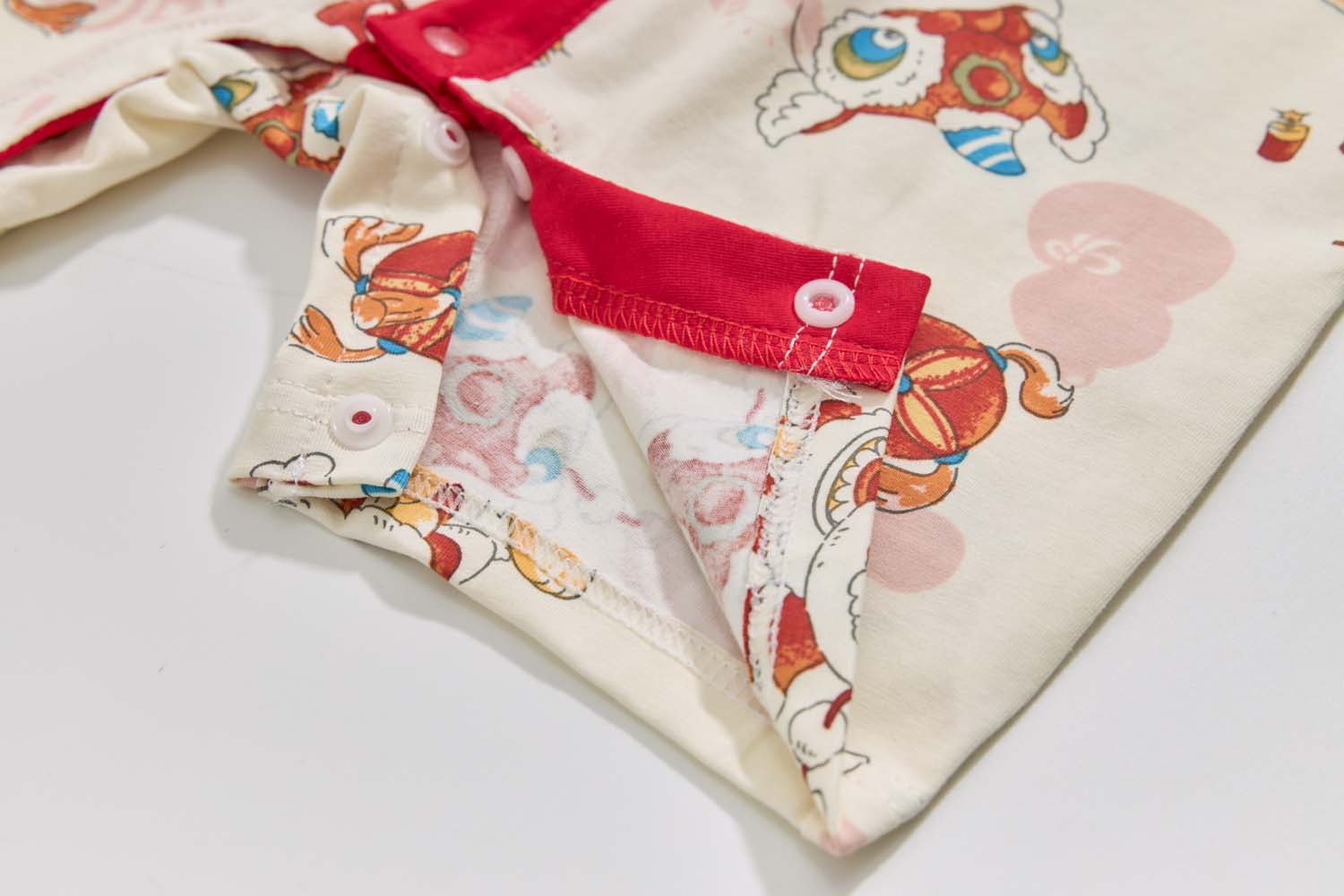 Ready Stock CNY White Lion Dance Baby Boy Cheongsam Romper Singapore Outfit