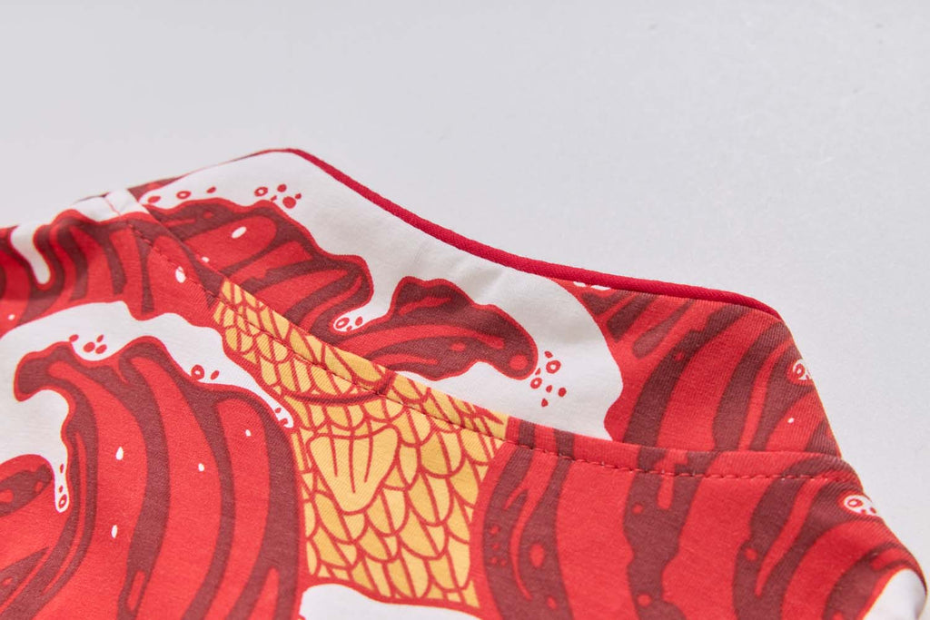 Ready Stock Carp Dragon Leap Girl Cheongsam Dress Baby Kids CNY Chinese New Year Outfit