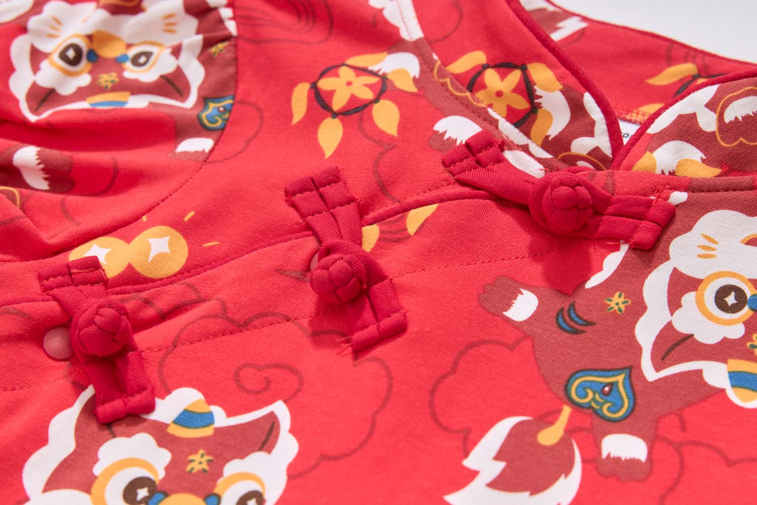 Ready Stock Festive Red Lion Dance Girl Cheongsam Dress Baby Kids CNY Outfit Singapore