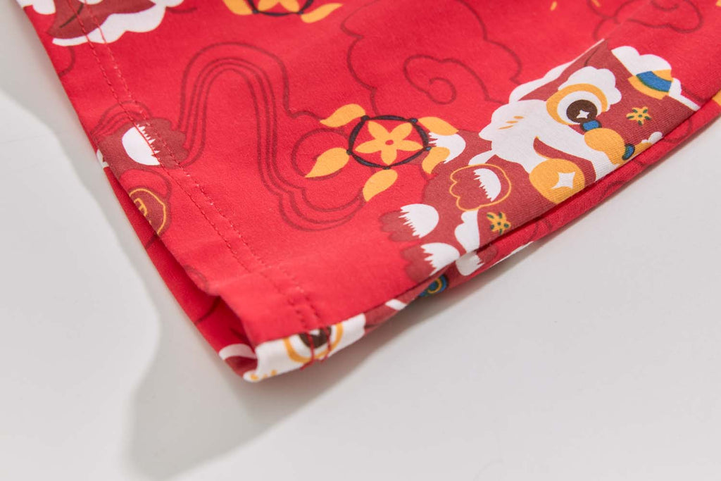 Ready Stock Festive Red Lion Dance Girl Cheongsam Dress Baby Kids CNY Outfit Singapore