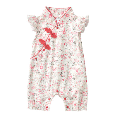 Blossom Harmony Collection Baby Girl Pink Little Flowers Cheongsam Romper Family Wear 0825 - Little Kooma