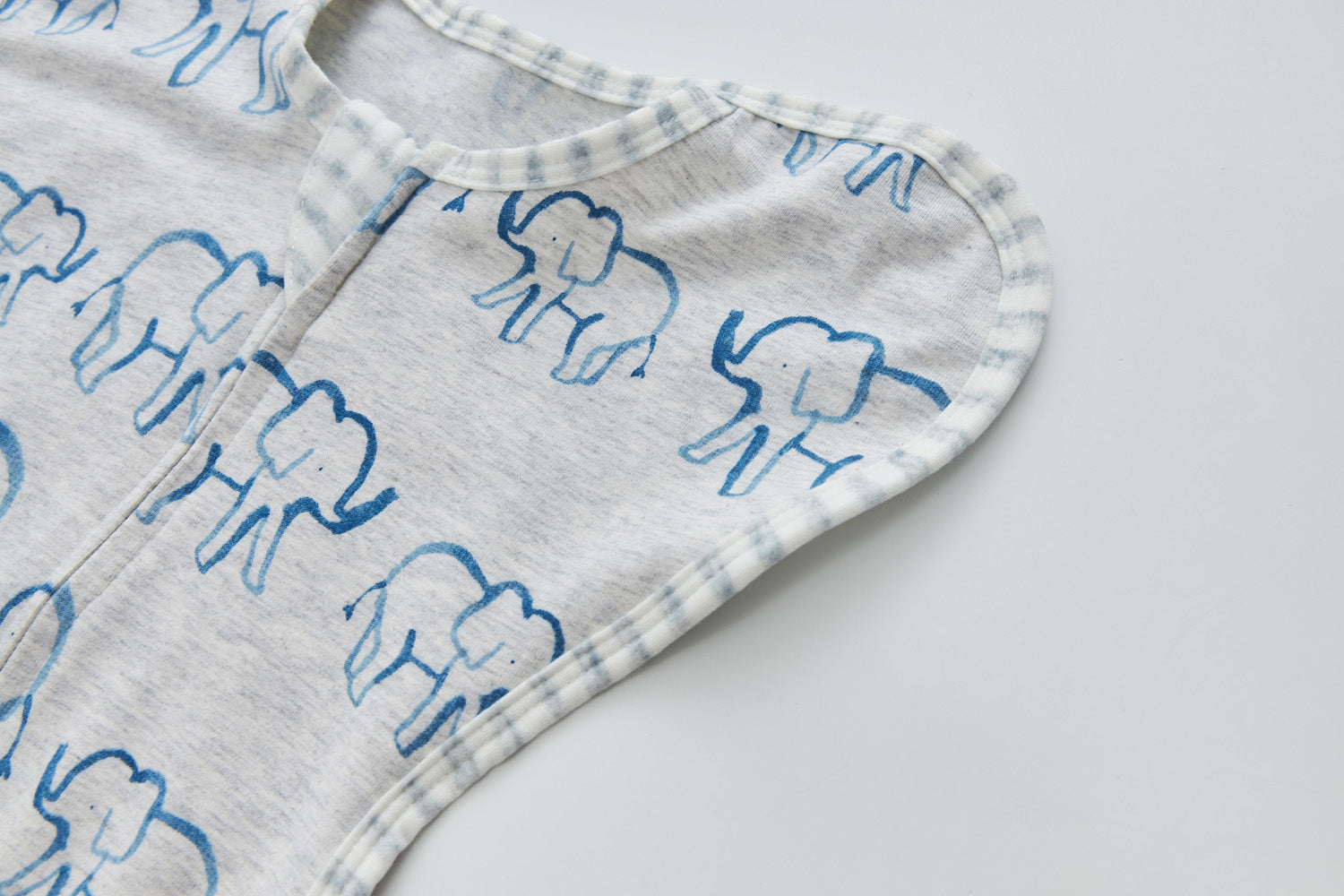 Infant Transition Swaddle w Arm Freedom 2-Way Zipper Elephant - Little Kooma