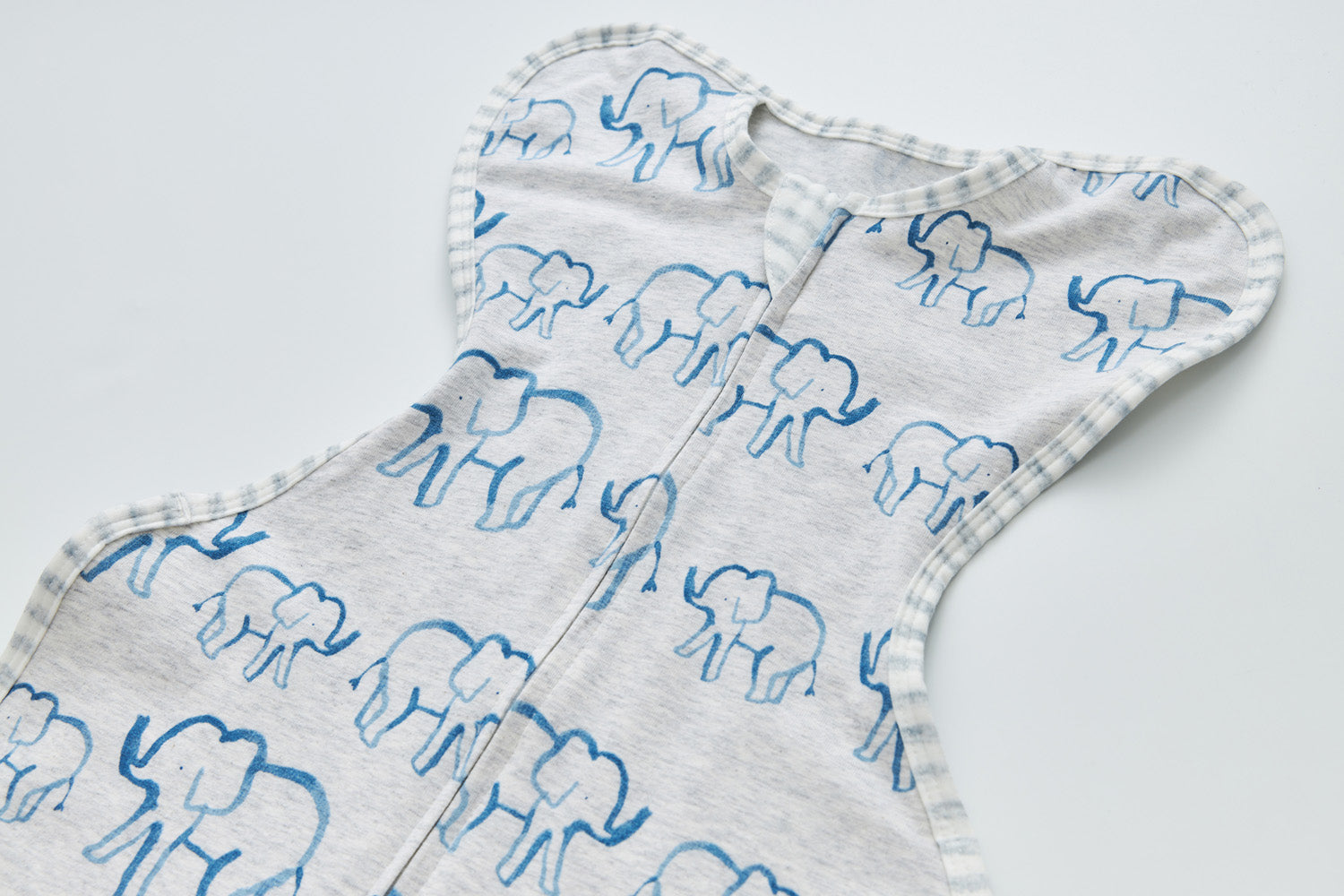 Infant Transition Swaddle w Arm Freedom 2-Way Zipper Elephant - Little Kooma