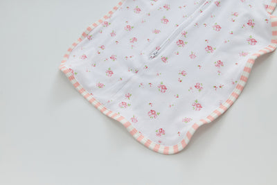 Infant Transition Swaddle w Arm Freedom 2-Way Zipper Roses - Little Kooma