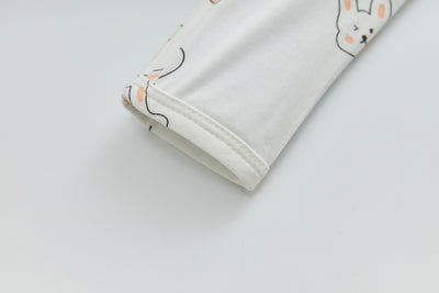 Baby Bamboo Sleepsuit Rabbit Eats Carrots Two Way Zip All In One Jumpsuit Feet Cover - Little Kooma