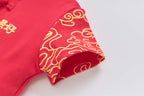 Singapore Souvenir Gift Baby Kids Boys Cheongsam Set Leave Ang Bao Here Top n Shorts CNY Chinese New Year Outfit - Little Kooma