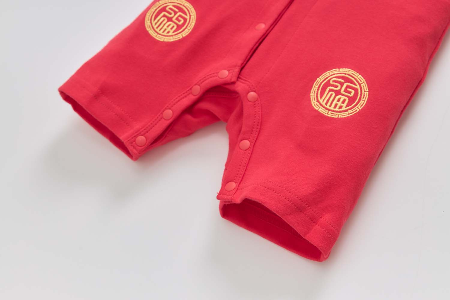Singapore Souvenir Gift Baby Unisex Red Cheongsam Romper Ruyi Lock Chinese New Year Outfit - Little Kooma