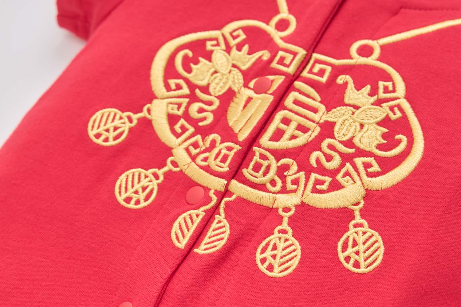 Singapore Souvenir Gift Baby Unisex Red Cheongsam Romper Ruyi Lock Chinese New Year Outfit - Little Kooma