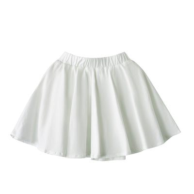 Baby Kids Plain White Pleated Detail Skort Culottes Shorts Skirt 100% Cotton Bottom National Day Outfit - Little Kooma