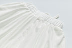 Baby Kids Plain White Pleated Detail Skort Culottes Shorts Skirt 100% Cotton Bottom National Day Outfit - Little Kooma