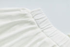 Baby Kids Plain White Pleated Detail Skort Culottes Shorts Skirt 100% Cotton Bottom National Day Outfit - Little Kooma