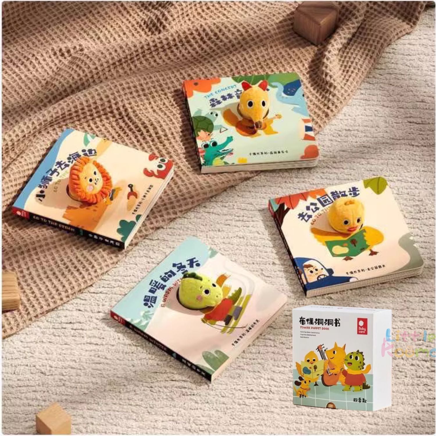 Ready Stock 4-in-1 Hand Puppet Board Book Chinese English Bilingual Story Book for Kids 3Y+ - Little Kooma