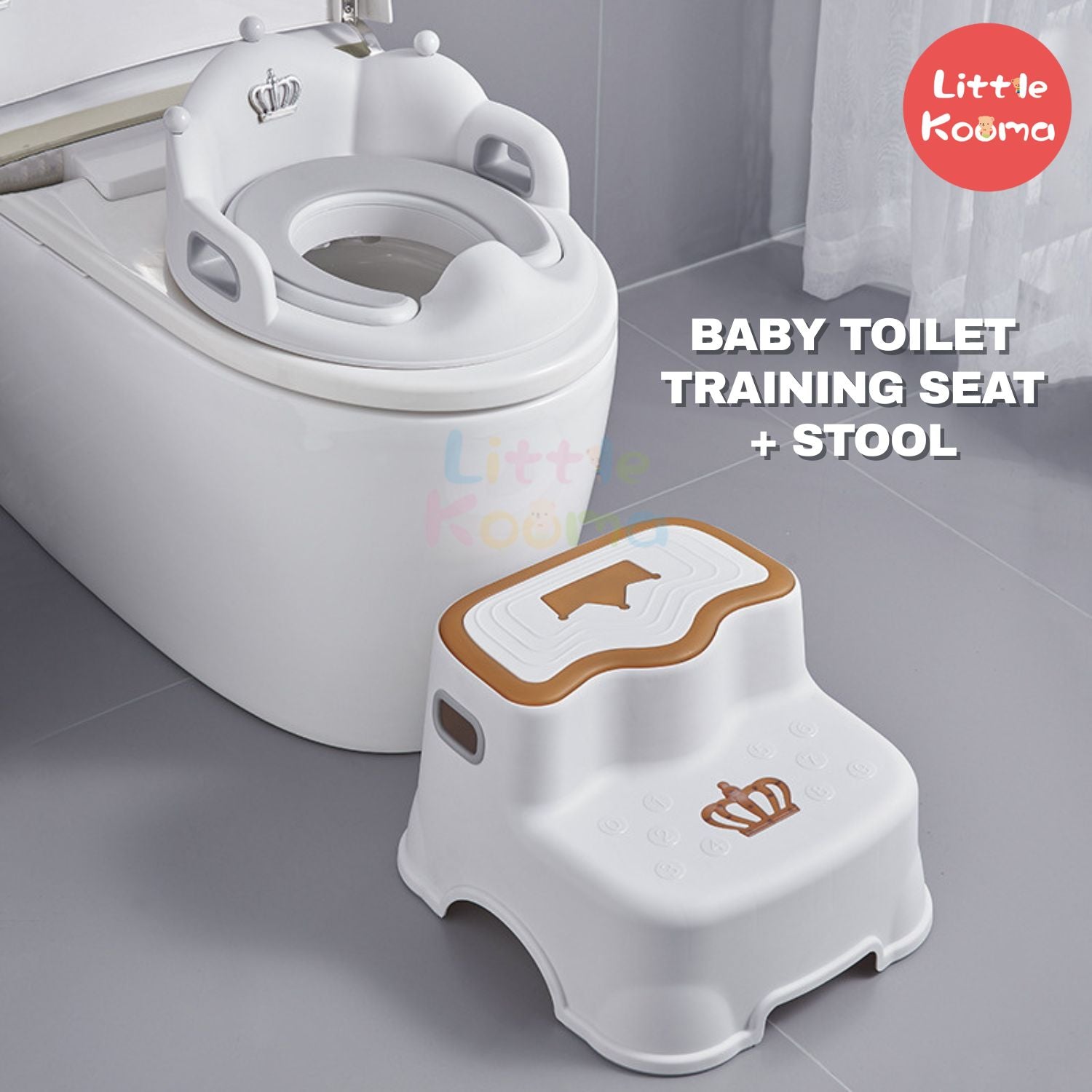 Ready Stock Baby Potty Training Toilet Seat with Anti-Slip Step Stool & Soft Cushion
