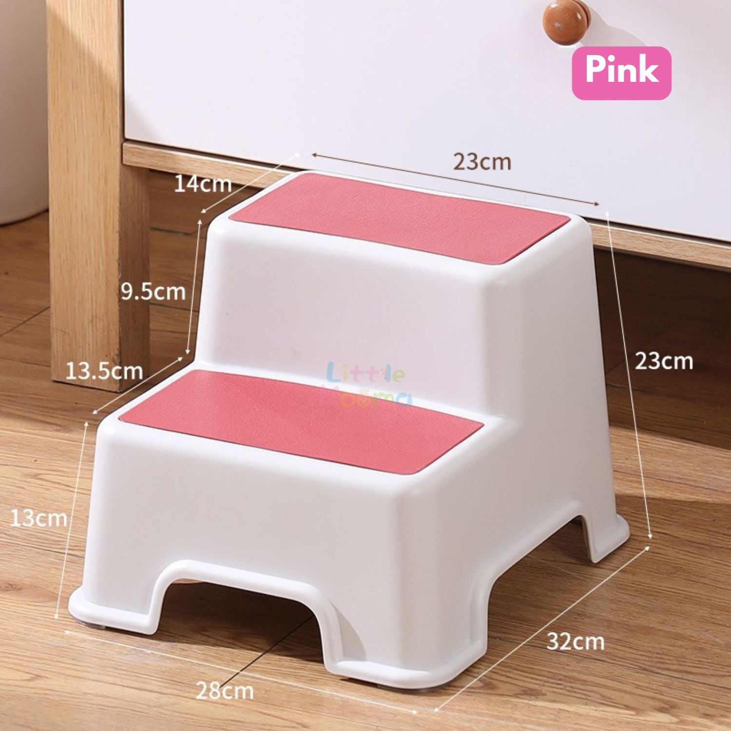 Ready Stock Kids 2-Step Anti-Slip Stool | Baby Stepping Stool for Bathroom & Toilet | 150kg Load - Little Kooma
