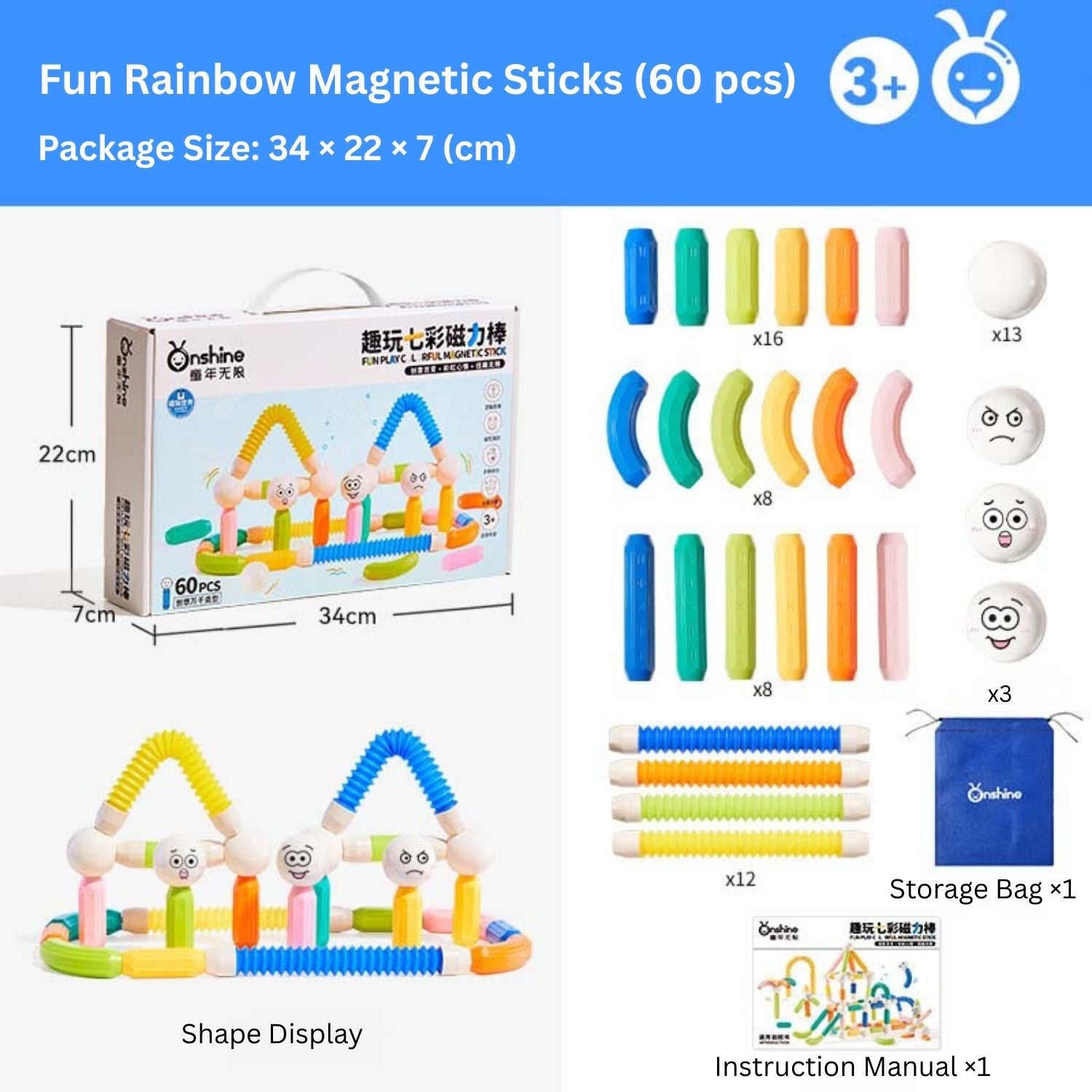 Ready Stock Magnetic Building Toy for Kids Pop Tube Sticks Creative STEM Toy 3+