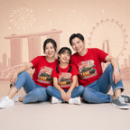 Singapore National Day Kids Red T-Shirt Family Matching Outfit - TANK YOU SINGAPORE - Little Kooma