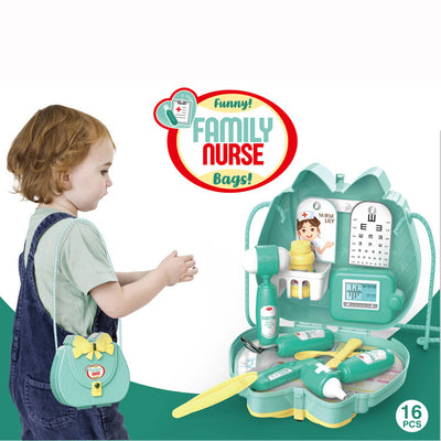 Kids Girls Pretend Play Sling Bag - Kitchen Make Up Doctor Nurse Picnic Travel Role Play Bag - Little Kooma