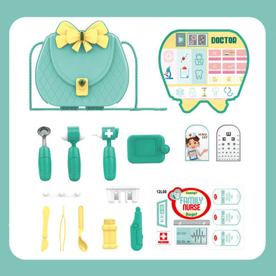 Kids Girls Pretend Play Sling Bag - Kitchen Make Up Doctor Nurse Picnic Travel Role Play Bag - Little Kooma