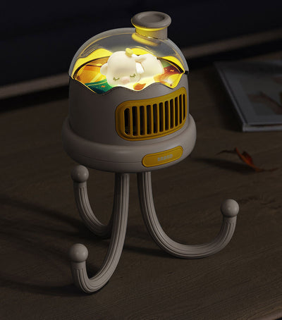 Baby Kids Leafless Mini Three-speed Airflow Night Light Mosquito Repellent Stroller Fan - Little Kooma