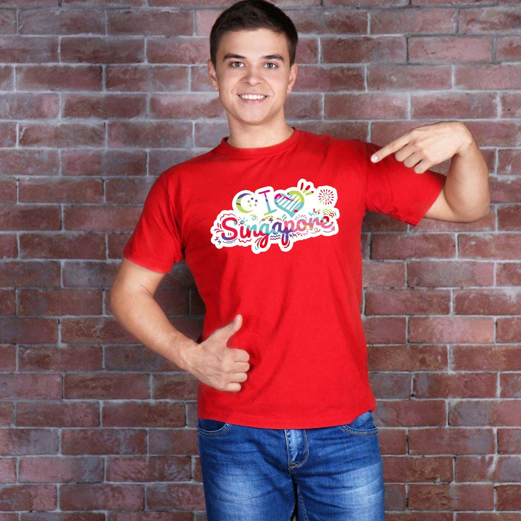 National Day NDP 2024 Red Top - Baby Kids Red T-shirt Singapore I Love Singapore National Day Top Outfit - Little Kooma
