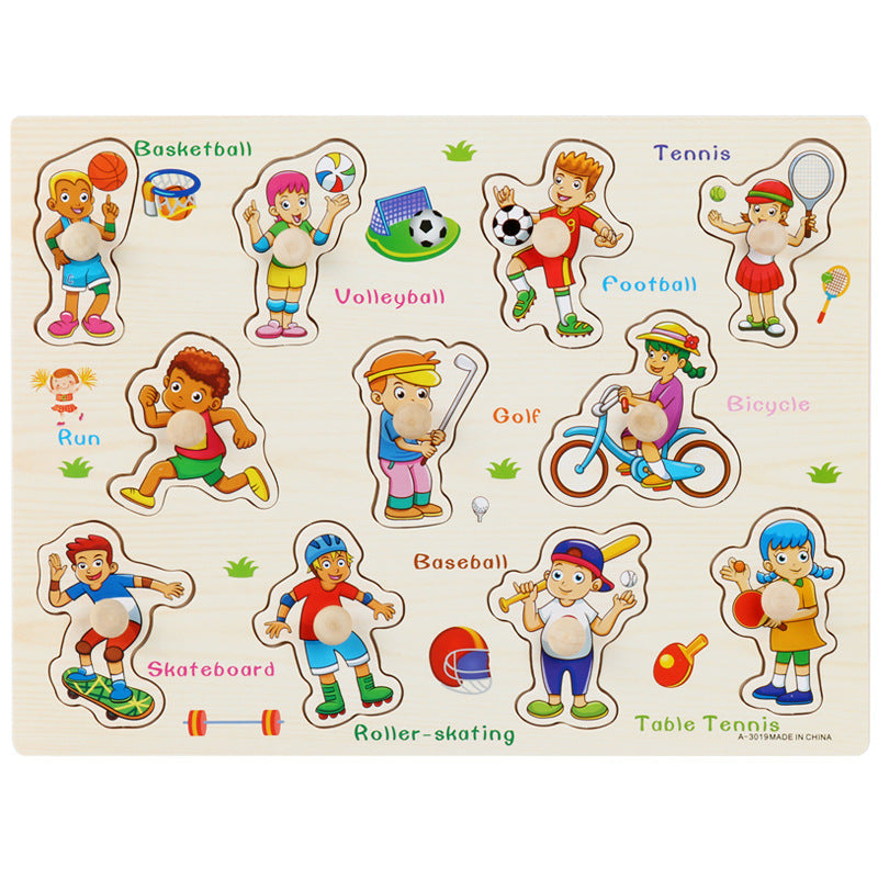 Wooden Toddler Animal Vehicle Puzzles w Handles Educational Montessori Puzzles Toys Clearance Sale 3 Years + - Little Kooma
