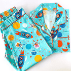 Blue Space Cat Pyjamas - Little Kooma