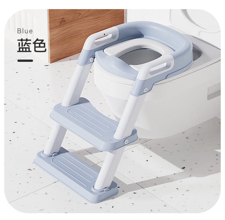 Baby Toddler Kids Boy Girl Standard Potty Training Seat with Ladder Toilet Seat with Step Stools Non-Slip Potty Chair with Splash Guard and Handles - Little Kooma